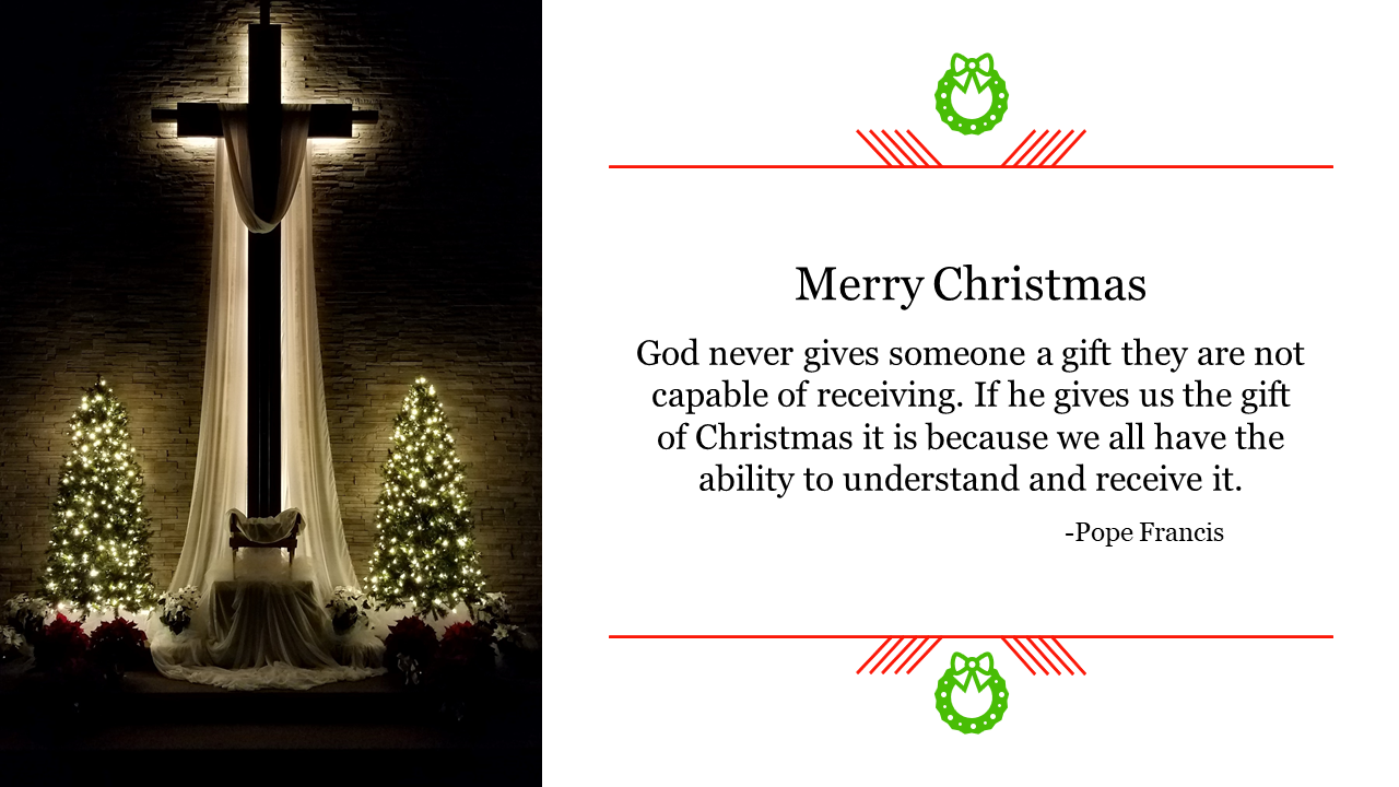 Free - Effective Merry Christmas PowerPoint Template Slide
